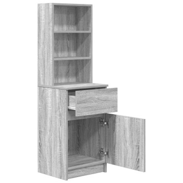 vidaXL Κομοδίνο Γκρι Sonoma 39x35x125cm από Επεξεργασμένο Ξύλο 1 τεμ.