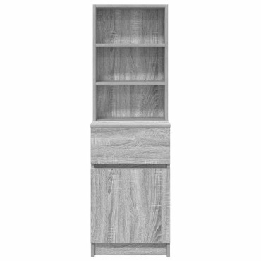 vidaXL Κομοδίνο Γκρι Sonoma 39x35x125cm από Επεξεργασμένο Ξύλο 1 τεμ.