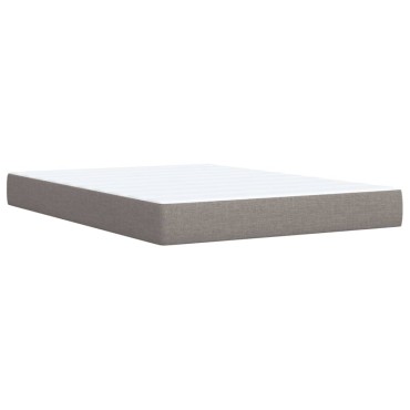 vidaXL Κρεβάτι Boxspring με Στρώμα Taupe 140x200cm Υφασμάτινο 1 τεμ. - Διπλό
