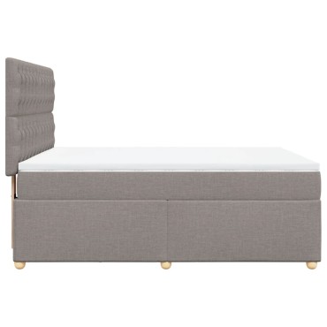 vidaXL Κρεβάτι Boxspring με Στρώμα Taupe 140x200cm Υφασμάτινο 1 τεμ. - Διπλό