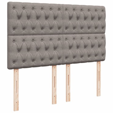 vidaXL Κρεβάτι Boxspring με Στρώμα Taupe 140x200cm Υφασμάτινο 1 τεμ. - Διπλό