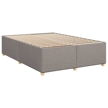 vidaXL Κρεβάτι Boxspring με Στρώμα Taupe 140x200cm Υφασμάτινο 1 τεμ. - Διπλό