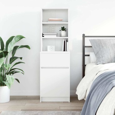 vidaXL Κομοδίνο Λευκό 39x35x125cm από Επεξεργασμένο Ξύλο 1 τεμ.