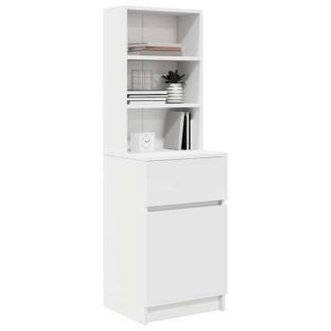 vidaXL Κομοδίνο Λευκό 39x35x125cm από Επεξεργασμένο Ξύλο 1 τεμ.