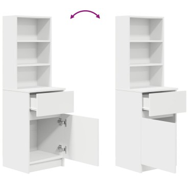 vidaXL Κομοδίνο Λευκό 39x35x125cm από Επεξεργασμένο Ξύλο 1 τεμ.