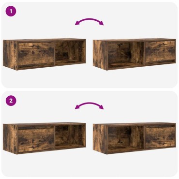 vidaXL Έπιπλα Τηλεόρασης 2 τεμ. 80x31x25,5cm Επεξεργασμένο Ξύλο