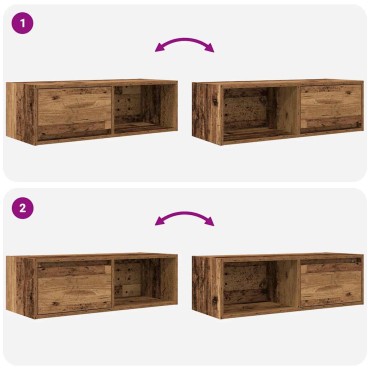 vidaXL Έπιπλο Τηλεόρασης Παλιό Ξύλο 80x31x25,5cm Επεξεργασμένο Ξύλο