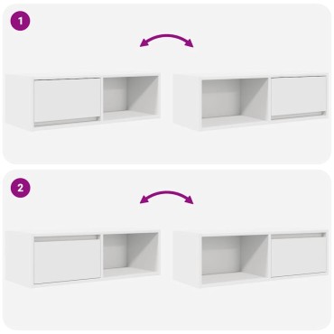 vidaXL Έπιπλο Τηλεόρασης Λευκό 80x31x25,5cm Επεξεργασμένο Ξύλο