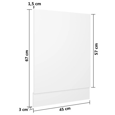 vidaXL Πρόσοψη Πλυντηρίου Πιάτων Lyon Λευκή 45x3x67cm από 1 τεμ.