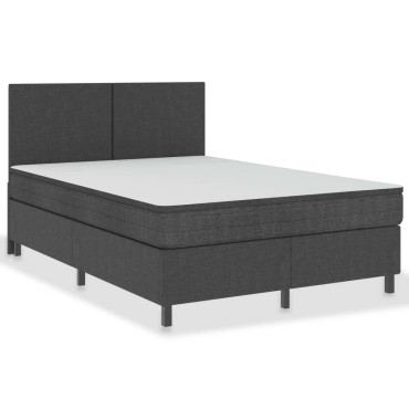 vidaXL Κρεβάτι Boxspring Σκούρο Γκρι 160 x 200 εκ. Υφασμάτινο