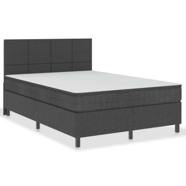 vidaXL Κρεβάτι Boxspring Σκούρο Γκρι 160 x 200 εκ. Υφασμάτινο