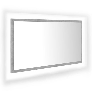 vidaXL Καθρέφτης Μπάνιου Γκρι Σκυροδέματος 80x8,5x37cm Ακρυλικός 1 τεμ.