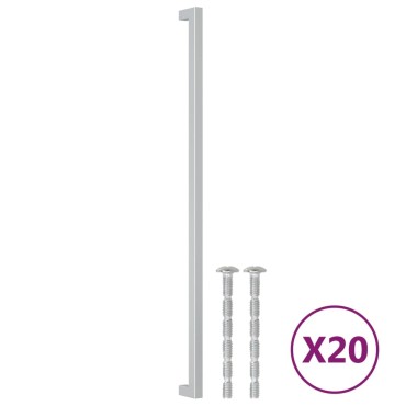 vidaXL Λαβές Ντουλαπιών 20 τεμ. Ασημί 480 χιλ. από Ανοξείδωτο Ατσάλι