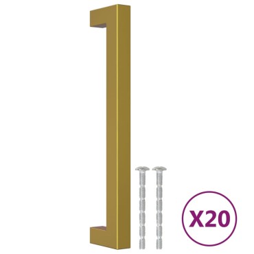 vidaXL Λαβές Ντουλαπιών 20 τεμ. Χρυσές 160 χιλ. από Ανοξείδωτο Ατσάλι
