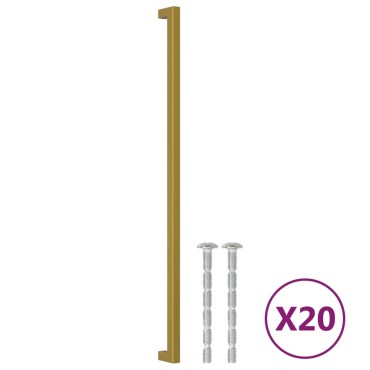 vidaXL Λαβές Ντουλαπιών 20 τεμ. Χρυσές 480 χιλ. από Ανοξείδωτο Ατσάλι