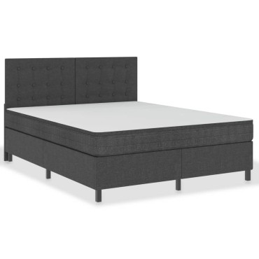 vidaXL Κρεβάτι Boxspring Σκούρο Γκρι 160 x 200 εκ. Υφασμάτινο