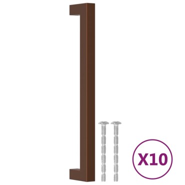 vidaXL Λαβές Ντουλαπιών 10 τεμ. Μπρονζέ 192 χιλ. από Ανοξείδωτο Ατσάλι