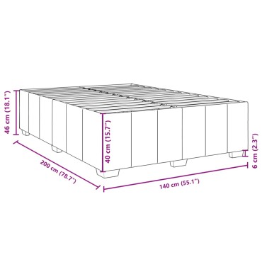 vidaXL Κρεβάτι Boxspring με Στρώμα Σκούρο Καφέ 140x200 εκ Υφασμάτινο