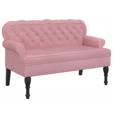 vidaXL Παγκάκι με Πλάτη Ροζ 119,5x64,5x75cm Βελούδινο