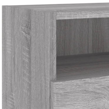 vidaXL Έπιπλα Τηλεόρασης Τοίχου 2 τεμ. Γκρι 100x30x30cm Επ. Ξύλο