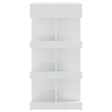 vidaXL Τραπέζι Μπαρ με Ράφια Γυαλ. Λευκό 102x50x103,5cm Επεξ. Ξύλο 1 τεμ.