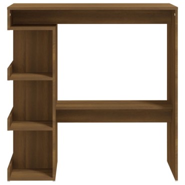 vidaXL Τραπέζι Μπαρ με Ράφια Καφέ Δρυς 100x50x101,5cm από Επεξ. Ξύλο 1 τεμ.