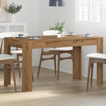 vidaXL Τραπεζαρία Τεχνίτης Δρυς 140x74,5x76cm Επεξεργασμένο Ξύλο 1 τεμ.