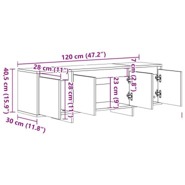 vidaXL Έπιπλο Τηλεόρασης Αρτισιανή Δρυς 120x30x40,5cm Επεξ. Ξύλο