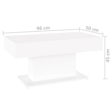 vidaXL Τραπεζάκι Σαλονιού Λευκό 96x50x45cm από Επεξ. Ξύλο 1 τεμ.