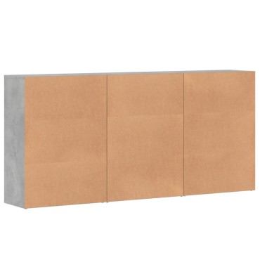 vidaXL Βοηθητικά Ντουλάπια 3 τεμ. Γκρι Σκυρ. 60x31x84cm Επεξ. Ξύλο