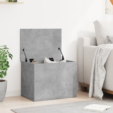 vidaXL Κουτί Αποθήκευσης Γκρι Σκυροδέματος 60x42x46cm Επεξεργ. Ξύλο 1 τεμ.