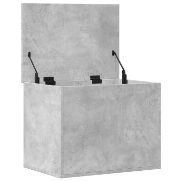 vidaXL Κουτί Αποθήκευσης Γκρι Σκυροδέματος 60x42x46cm Επεξεργ. Ξύλο 1 τεμ.
