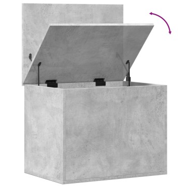 vidaXL Κουτί Αποθήκευσης Γκρι Σκυροδέματος 60x42x46cm Επεξεργ. Ξύλο 1 τεμ.