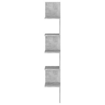 vidaXL Γωνιακή Ραφιέρα Τοίχου Γκρι Σκυρ. 20x20x127,5cm από Επεξ. Ξύλο 1 τεμ.