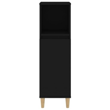 vidaXL Ντουλάπι Μπάνιου Μαύρο 30x30x100cm Επεξεργασμένο Ξύλο