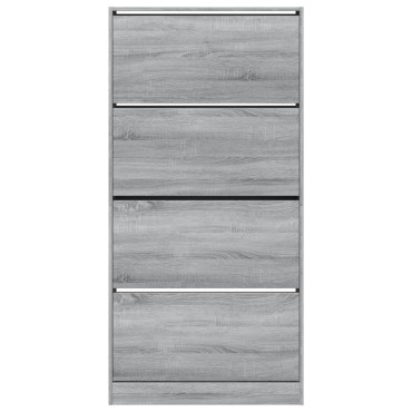 vidaXL Παπουτσοθήκη με 4 Ανακλ. Συρτάρια Γκρι Sonoma 80x21x163,5cm