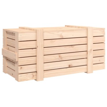 vidaXL Κουτί Αποθήκευσης 91x40,5x42 εκ. από Μασίφ Ξύλο Πεύκου