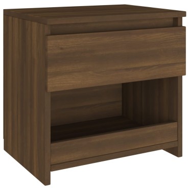 vidaXL Κομοδίνα 2 τεμ. Καφέ Δρυς 40x30x39cm από Επεξεργασμένο Ξύλο