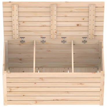vidaXL Μπαούλο Κήπου 101x50,5x46,5cm από Μασίφ Ξύλο Πεύκου 1 τεμ.