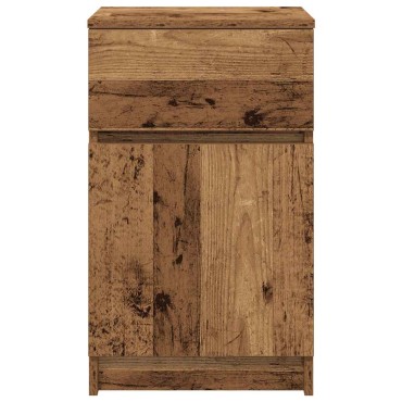vidaXL Κομοδίνα 2 τεμ. Όψη Παλαιού Ξύλου 39x35x65cm από Επεξ. Ξύλο