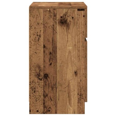 vidaXL Κομοδίνα 2 τεμ. Όψη Παλαιού Ξύλου 39x35x65cm από Επεξ. Ξύλο