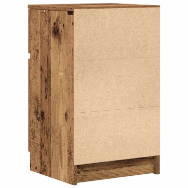 vidaXL Κομοδίνα 2 τεμ. Όψη Παλαιού Ξύλου 39x35x65cm από Επεξ. Ξύλο