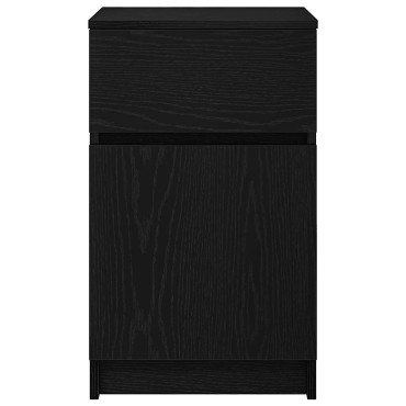 vidaXL Κομοδίνα 2 τεμ. Μαύρα 39x35x65cm από Επεξεργασμένο Ξύλο