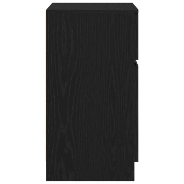 vidaXL Κομοδίνα 2 τεμ. Μαύρα 39x35x65cm από Επεξεργασμένο Ξύλο