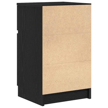 vidaXL Κομοδίνα 2 τεμ. Μαύρα 39x35x65cm από Επεξεργασμένο Ξύλο
