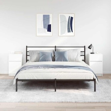 vidaXL Κομοδίνα 2 τεμ. Λευκά 39x35x65cm από Επεξεργασμένο Ξύλο
