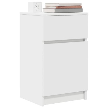 vidaXL Κομοδίνα 2 τεμ. Λευκά 39x35x65cm από Επεξεργασμένο Ξύλο