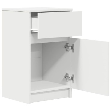 vidaXL Κομοδίνα 2 τεμ. Λευκά 39x35x65cm από Επεξεργασμένο Ξύλο