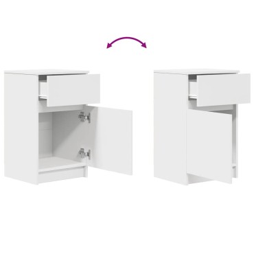 vidaXL Κομοδίνα 2 τεμ. Λευκά 39x35x65cm από Επεξεργασμένο Ξύλο