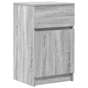 vidaXL Κομοδίνο Γκρι Sonoma 39x35x65cm από Επεξεργασμένο Ξύλο 1 τεμ.